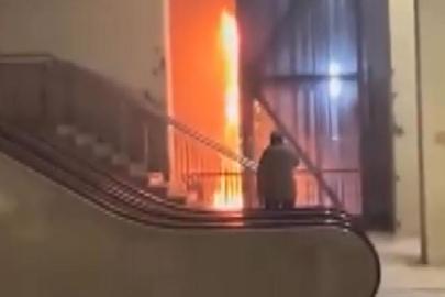 Taksim metro istasyonunda asansörde yangın