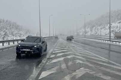 Anadolu Otoyolu'nun Ankara kesiminde kar yağışı