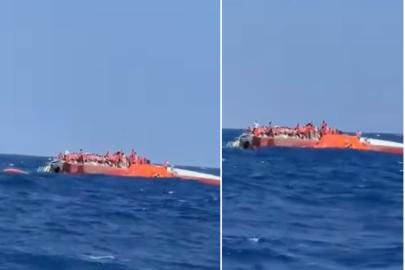Girne açıklarında Türk feribotu alabora oldu